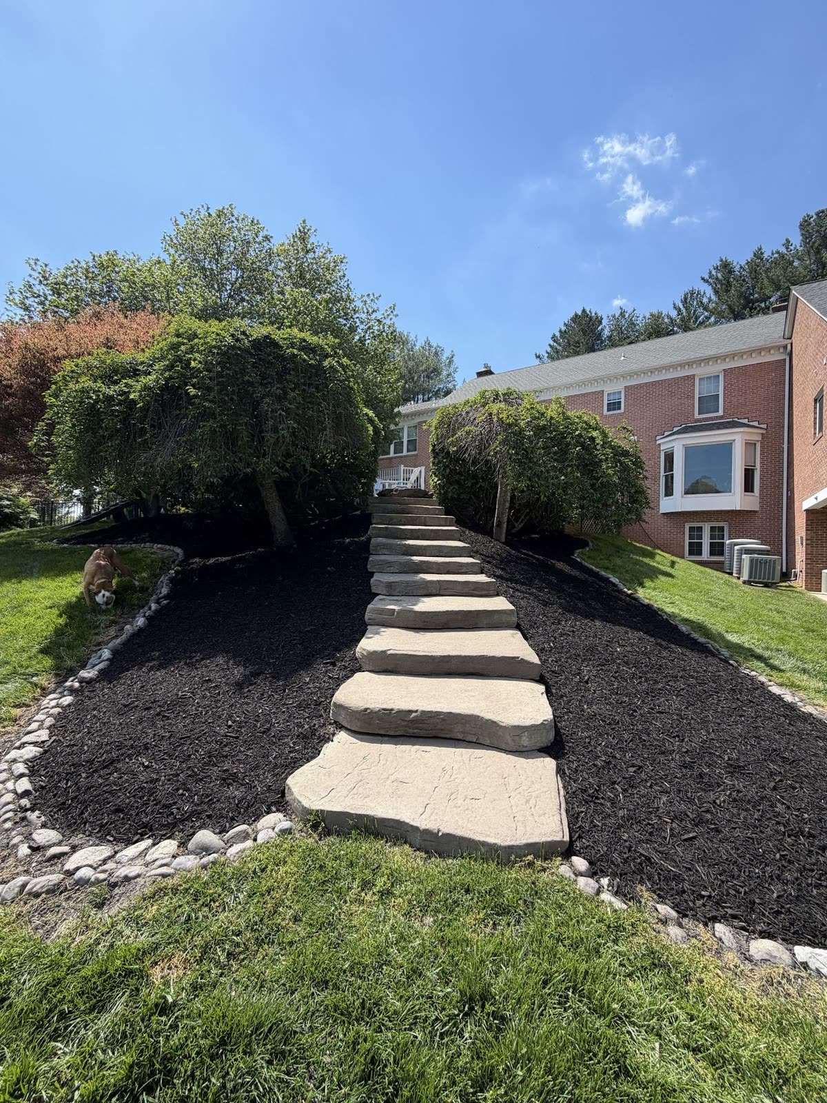 Stone stepper path set through a planted bed in Reisterstown MD
